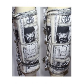 LEG WARMER PAIR STYLE 1 (black theme) (wrap around leg warmers)